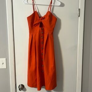 Forever 21 orange button down tie front dress size M
